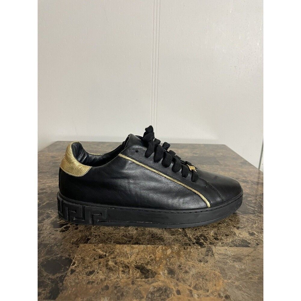 VERSACE Leather Studded Accents Sneakers